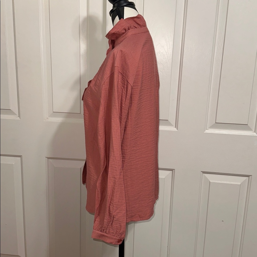 Darling Ruffled Button Down Shirt - Picture 2 of 6